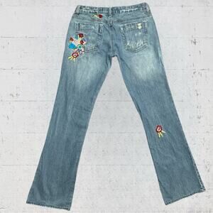 Joe’s Jeans Women’s Embroidered Floral Distressed Flared Boho Denim Size 27